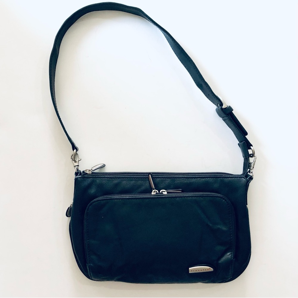 Travelon Leather Shoulder/Belt Bag 3 Compartments & Expandable! Never Used.